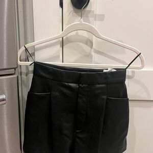 Zara Black Leather Shorts